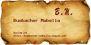 Busbacher Mabella névjegykártya